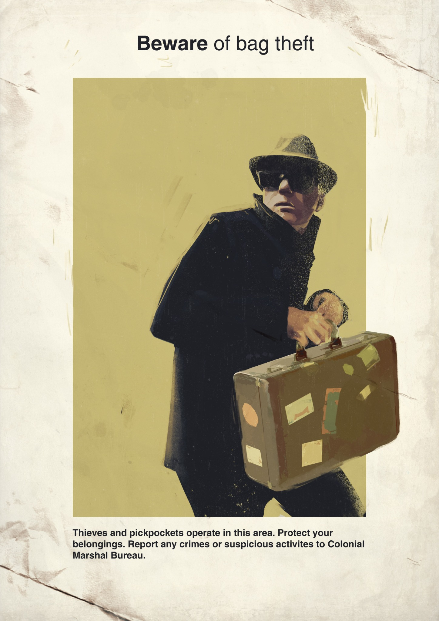 Beware of bag theft poster