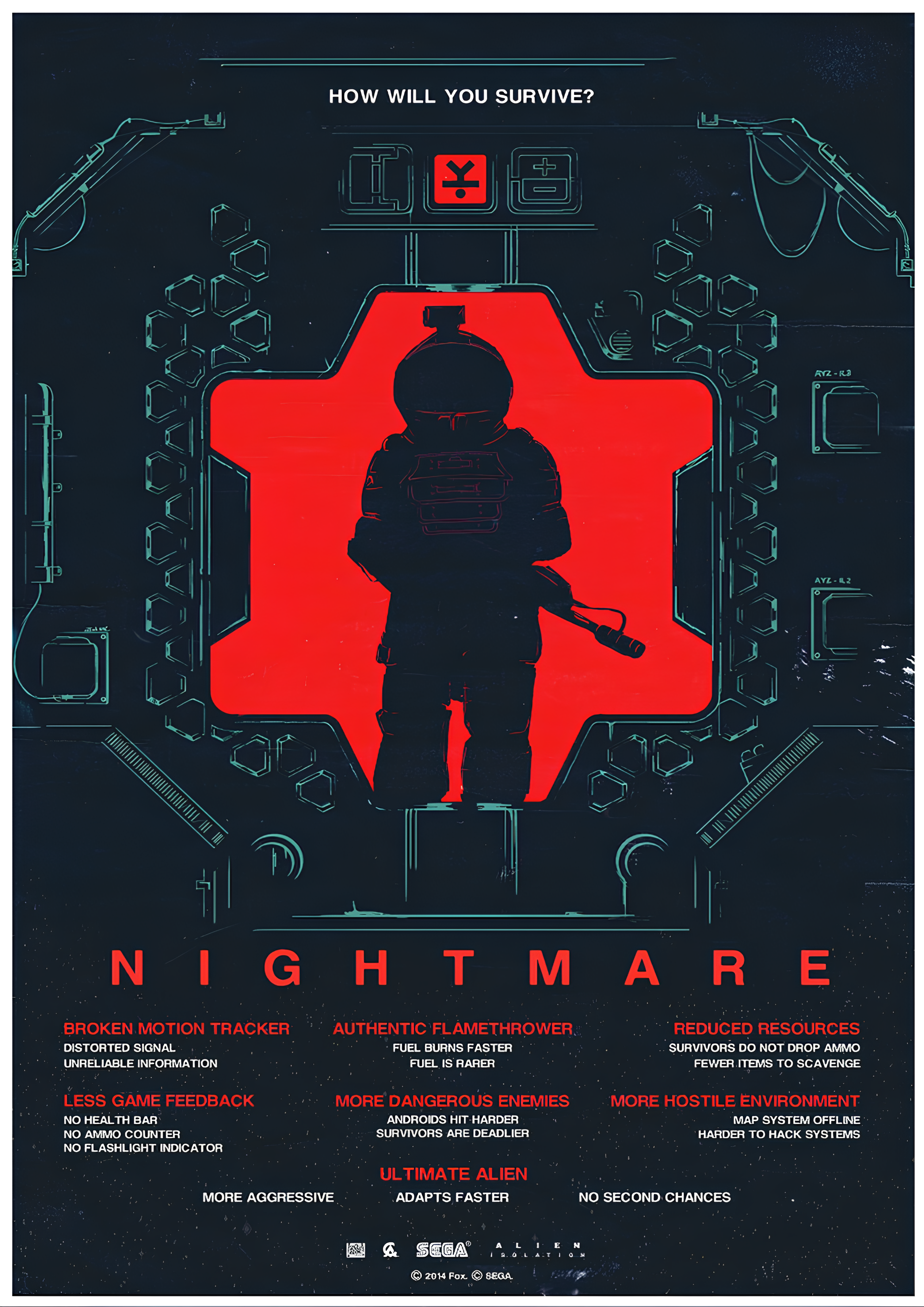 Nightmare difficulty poster – Alien: Isolation