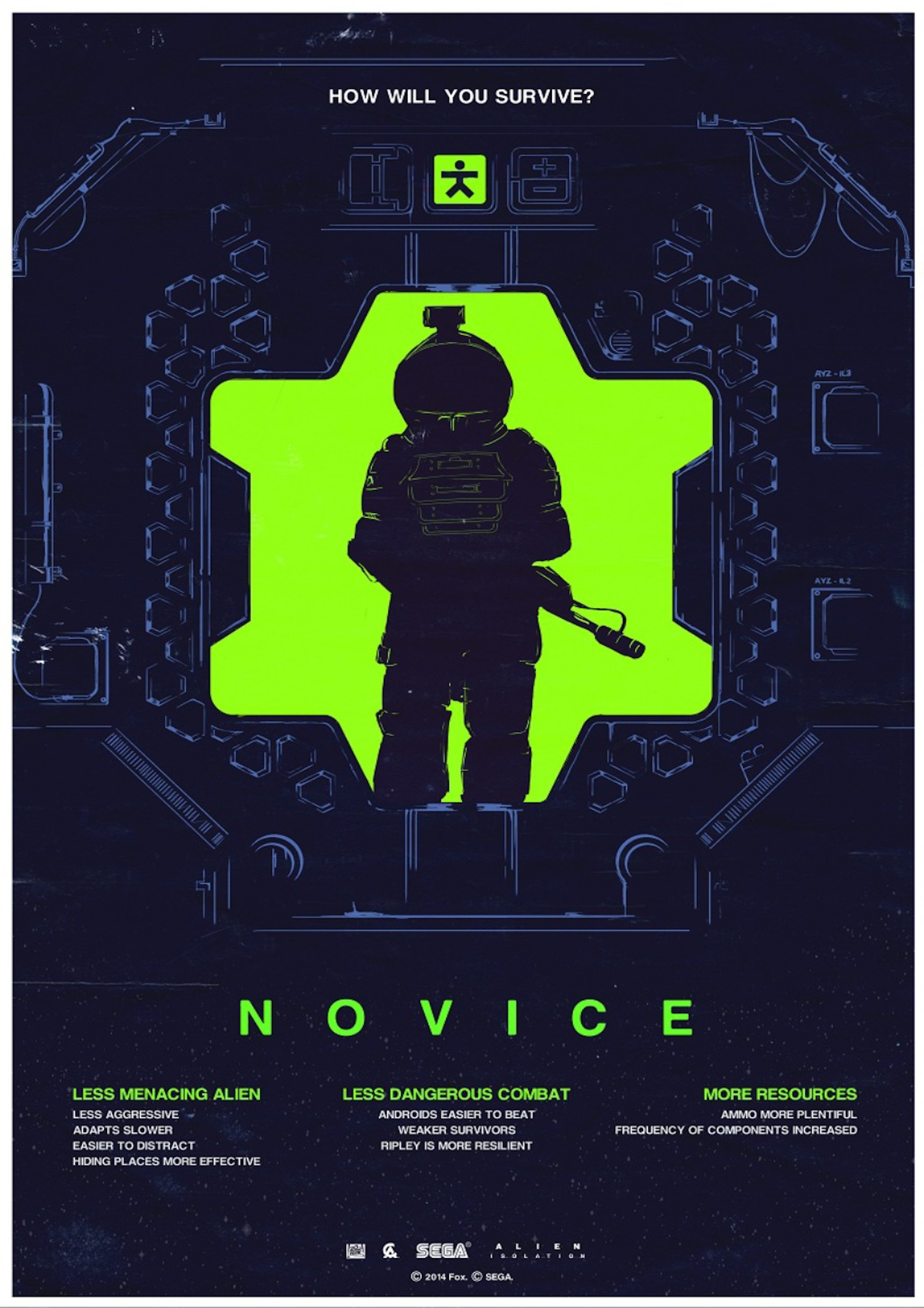 Novice difficulty poster – Alien: Isolation