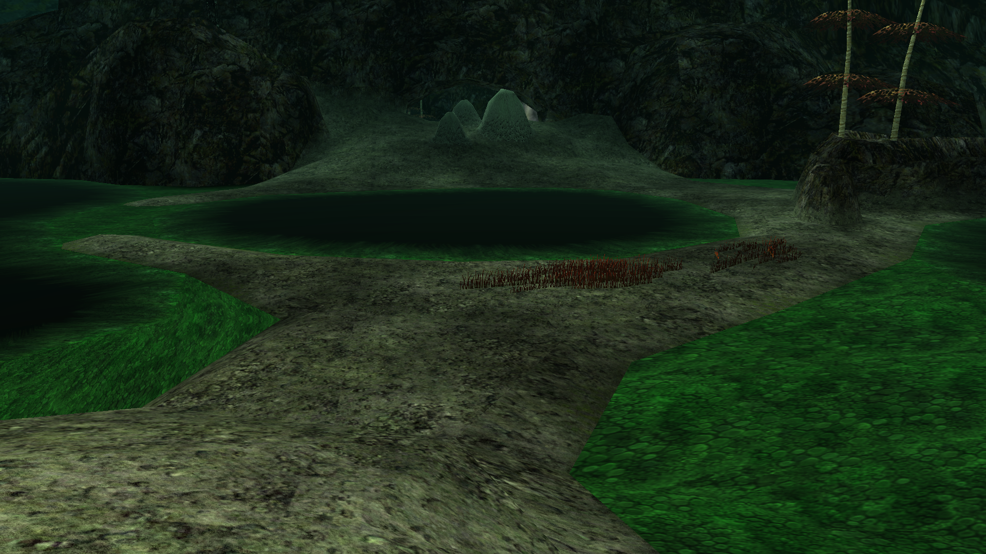 Green toxic lakes