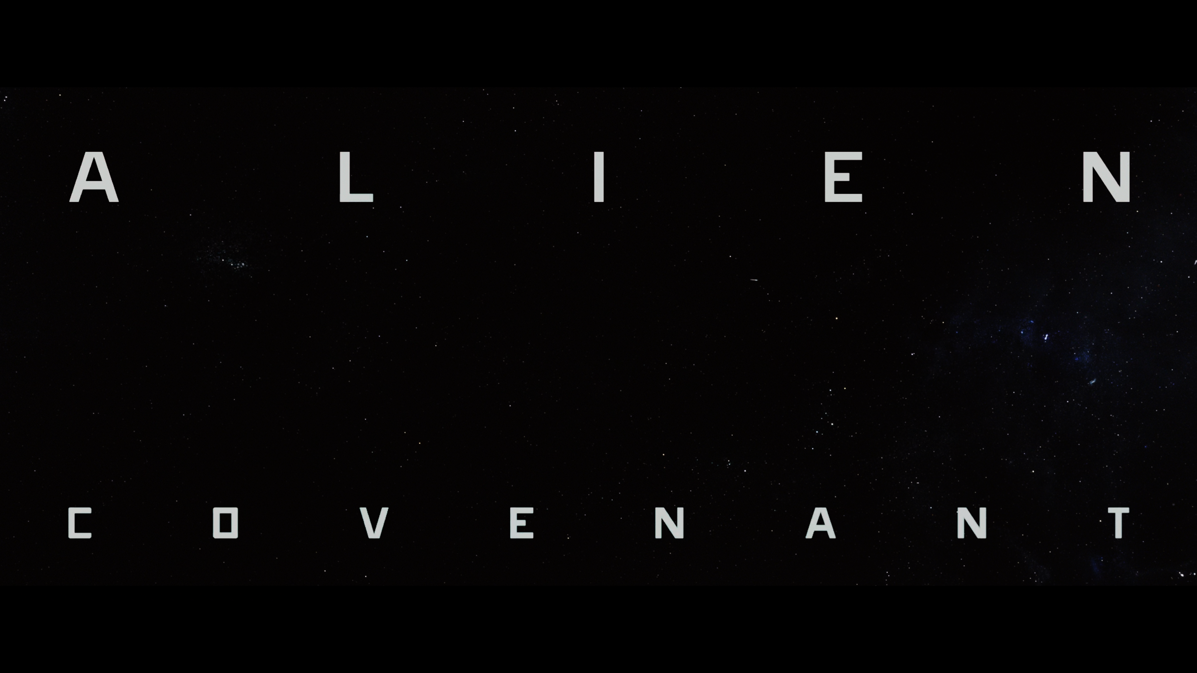 Title card: ALIEN COVENANT against the vast backdrop of space