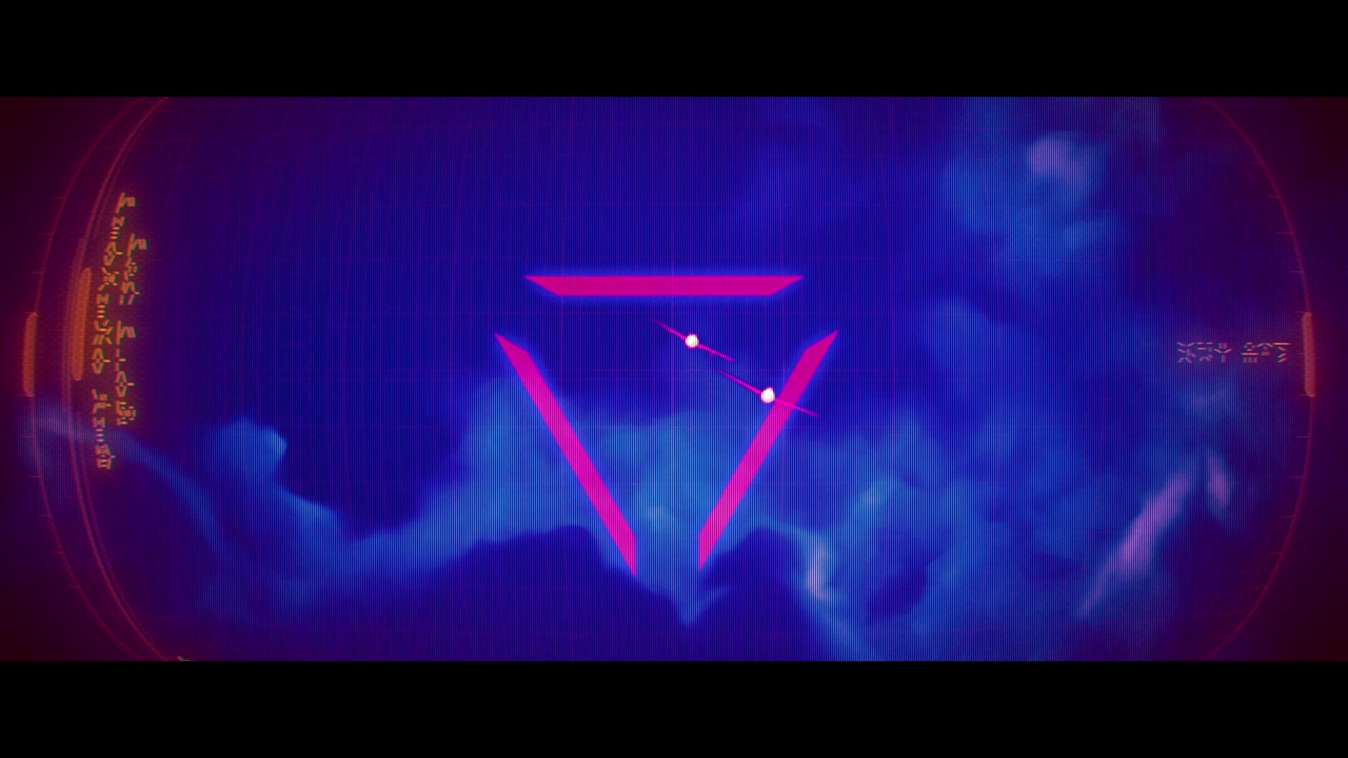 Predator HUD—triangular reticle locks onto two targets